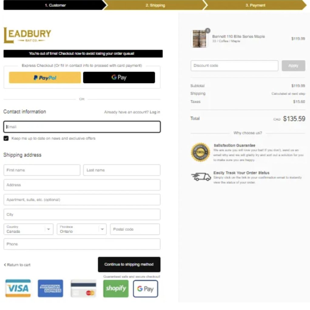 Streamline Checkout page