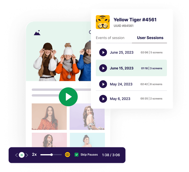 VWO Insights - Mobile App Sessions - Events Timelines